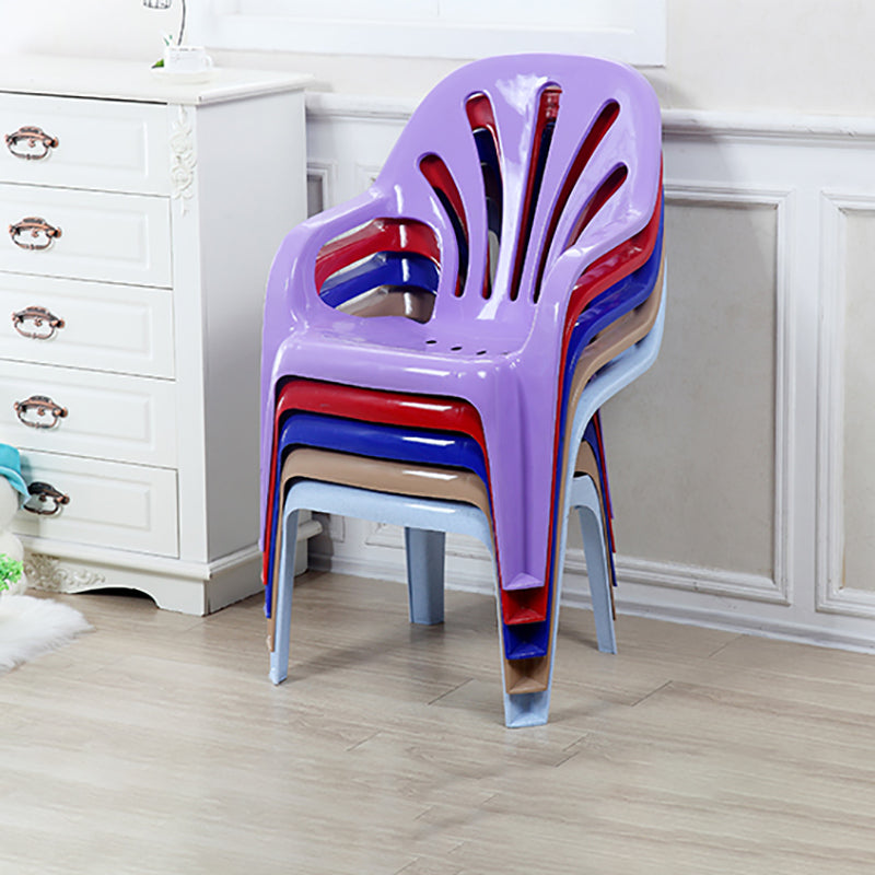 Modern Plastic Dining Arm Chairs Indoor Stackable Windsor Dining Armchair