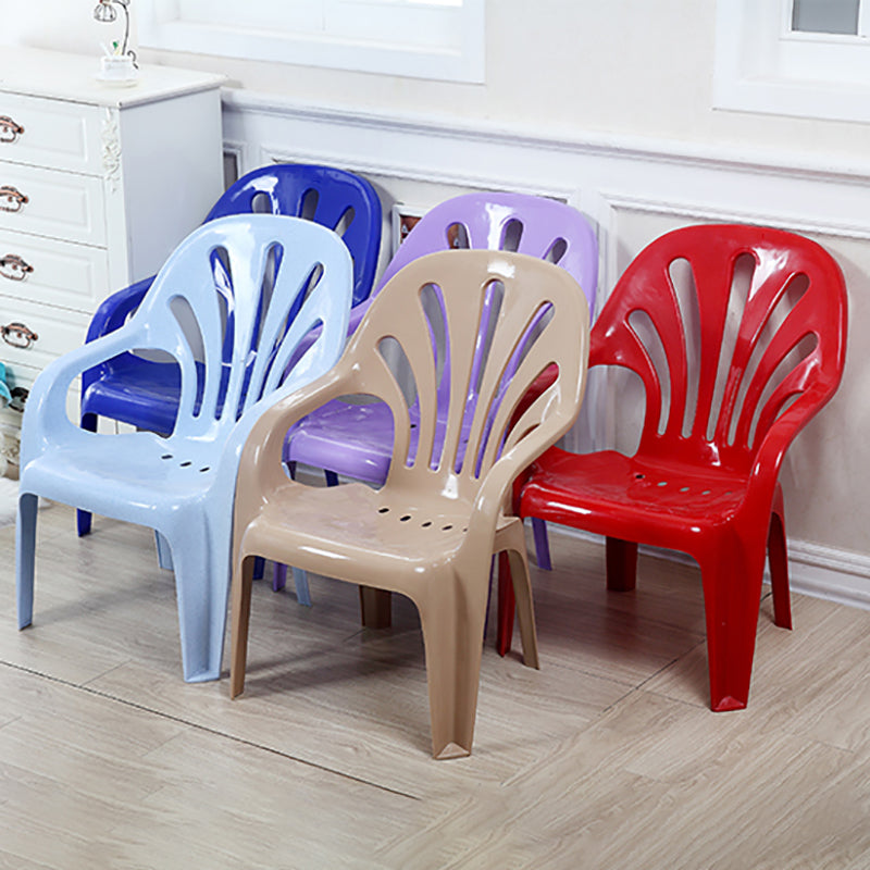 Modern Plastic Dining Arm Chairs Indoor Stackable Windsor Dining Armchair