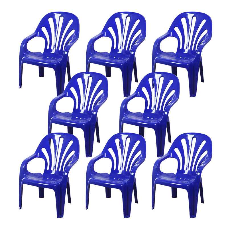 Modern Plastic Dining Arm Chairs Indoor Stackable Windsor Dining Armchair