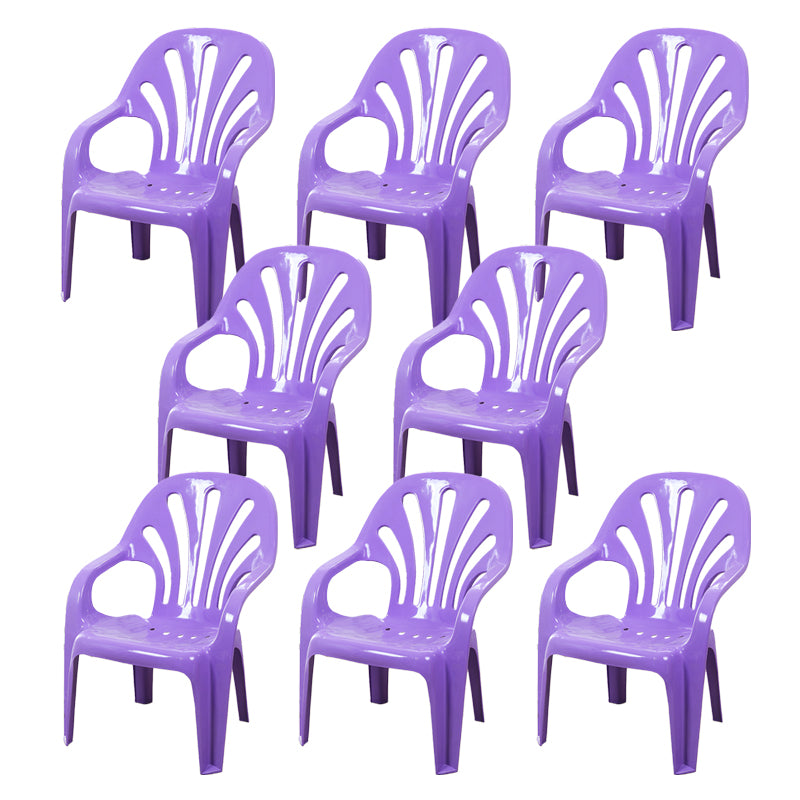 Modern Plastic Dining Arm Chairs Indoor Stackable Windsor Dining Armchair