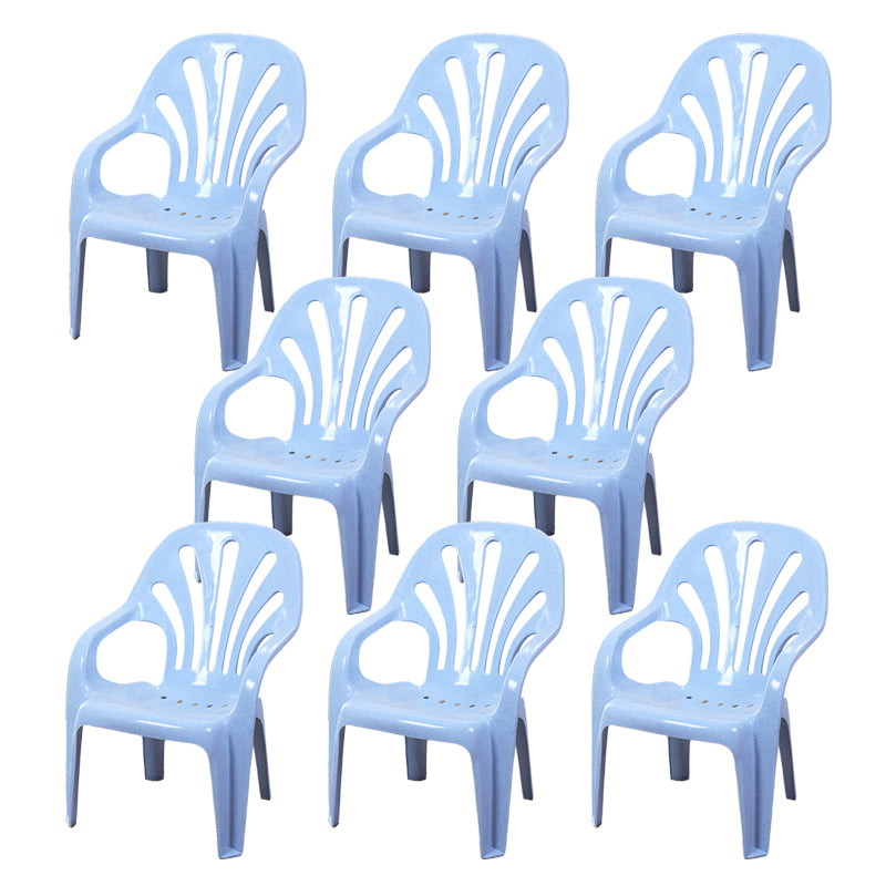 Modern Plastic Dining Arm Chairs Indoor Stackable Windsor Dining Armchair