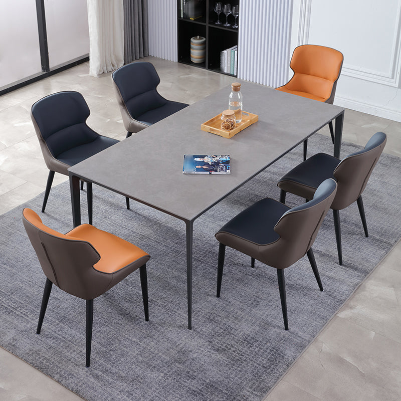 Sillas orejeras estilo moderno Sillas de comedor de cuero para el hogar (juego de 2)