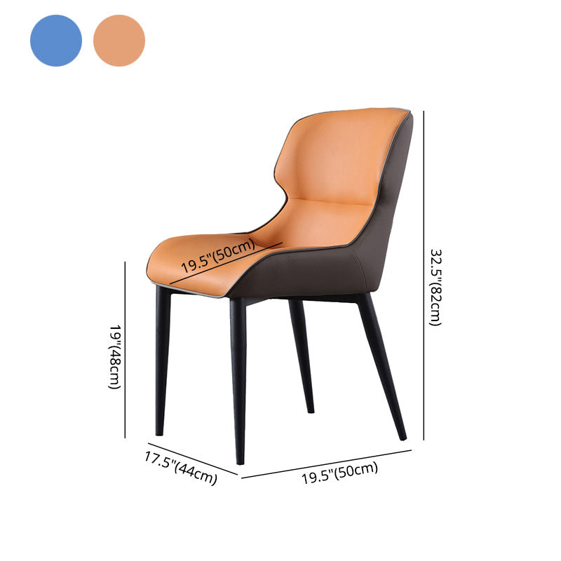 Sillas orejeras estilo moderno Sillas de comedor de cuero para el hogar (juego de 2)