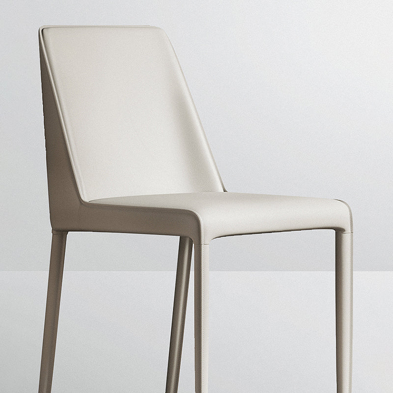 Sillas laterales de comedor con respaldo sólido de diseño moderno, sillas de comedor sin brazos de cuero para cocina