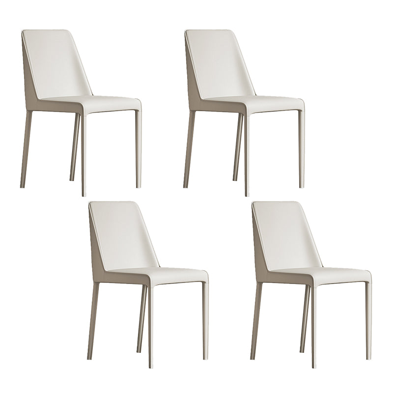 Sillas laterales de comedor con respaldo sólido de diseño moderno, sillas de comedor sin brazos de cuero para cocina