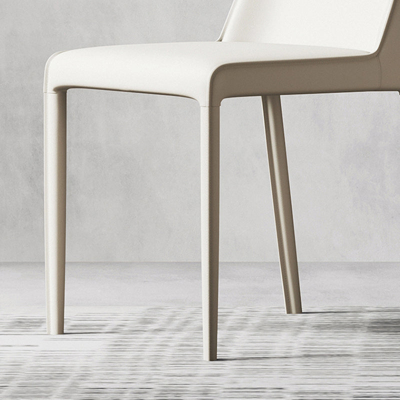 Sillas laterales de comedor con respaldo sólido de diseño moderno, sillas de comedor sin brazos de cuero para cocina