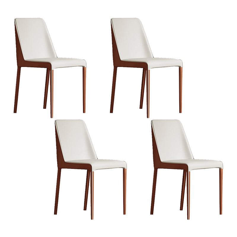 Sillas laterales de comedor con respaldo sólido de diseño moderno, sillas de comedor sin brazos de cuero para cocina
