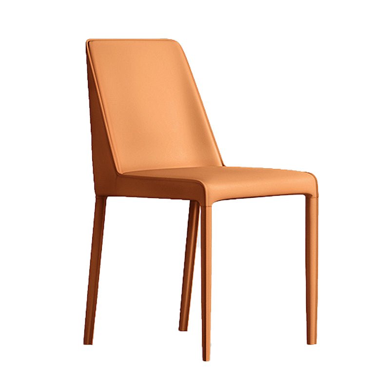 Modern design eetkamerstoelen met stevige rugleuning, lederen armloze eetkamerstoelen voor de keuken