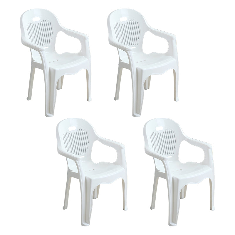 Modern Indoor Plastic Dining Arm Chairs Stackable Windsor Dining Armchairs
