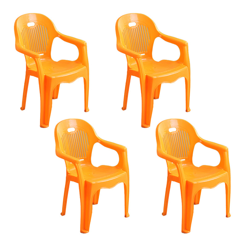 Modern Indoor Plastic Dining Arm Chairs Stackable Windsor Dining Armchairs