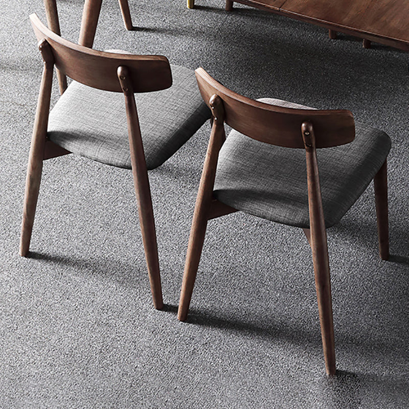 Silla de comedor de madera estilo escandinavo, silla auxiliar de comedor con respaldo abierto (juego de 2)