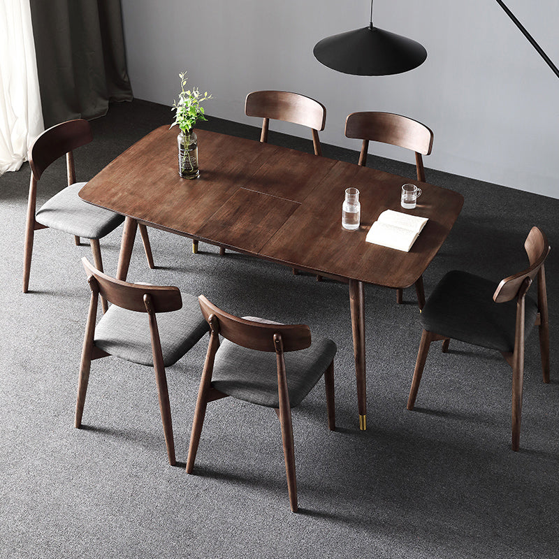 Silla de comedor de madera estilo escandinavo, silla auxiliar de comedor con respaldo abierto (juego de 2)