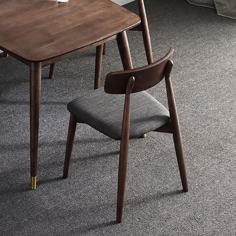 Silla de comedor de madera estilo escandinavo, silla auxiliar de comedor con respaldo abierto (juego de 2)