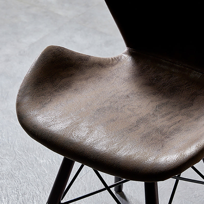 Silla lateral industrial interior Wingback Silla tapizada de madera del comedor