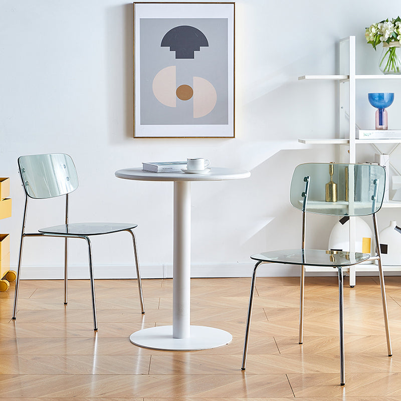 Silla de comedor moderna de metal para interiores y exteriores, silla lateral apilable sin brazos para el hogar