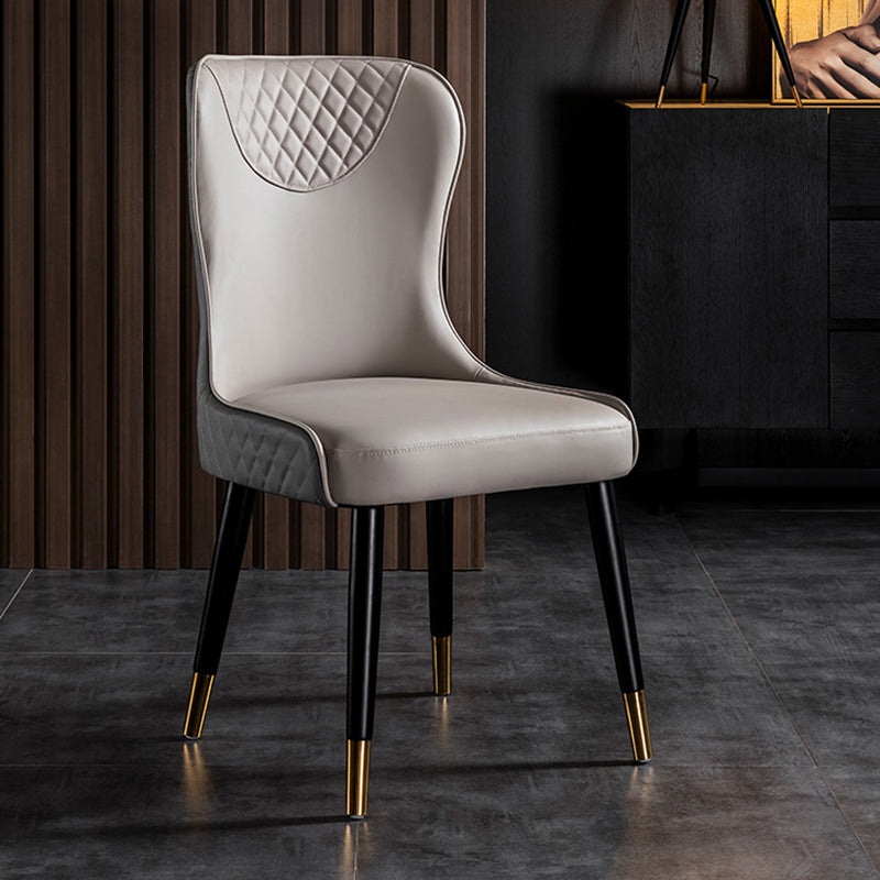 Sillas de comedor de cuero de PU de estilo contemporáneo Silla con respaldo tapizado para cocina