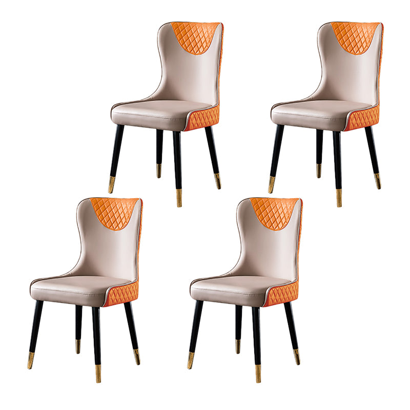 Sillas de comedor de cuero de PU de estilo contemporáneo Silla con respaldo tapizado para cocina