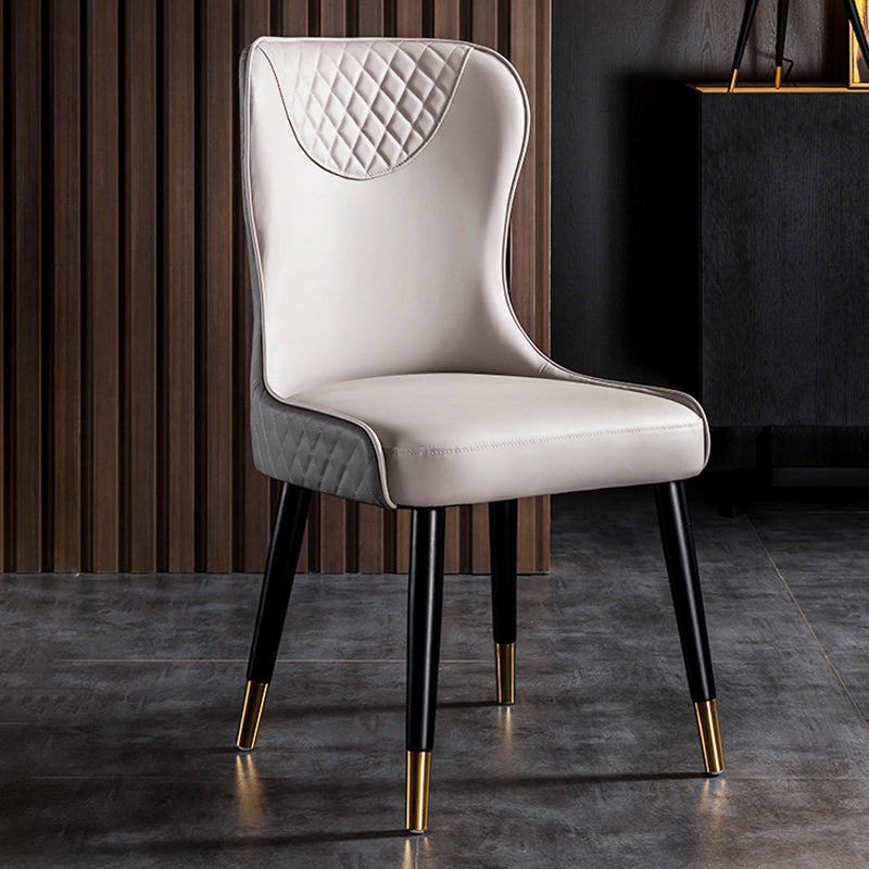 Sillas de comedor de cuero de PU de estilo contemporáneo Silla con respaldo tapizado para cocina