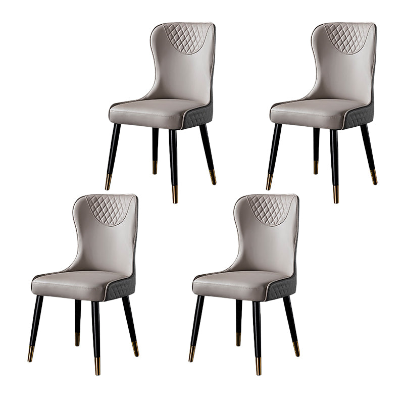 Sillas de comedor de cuero de PU de estilo contemporáneo Silla con respaldo tapizado para cocina