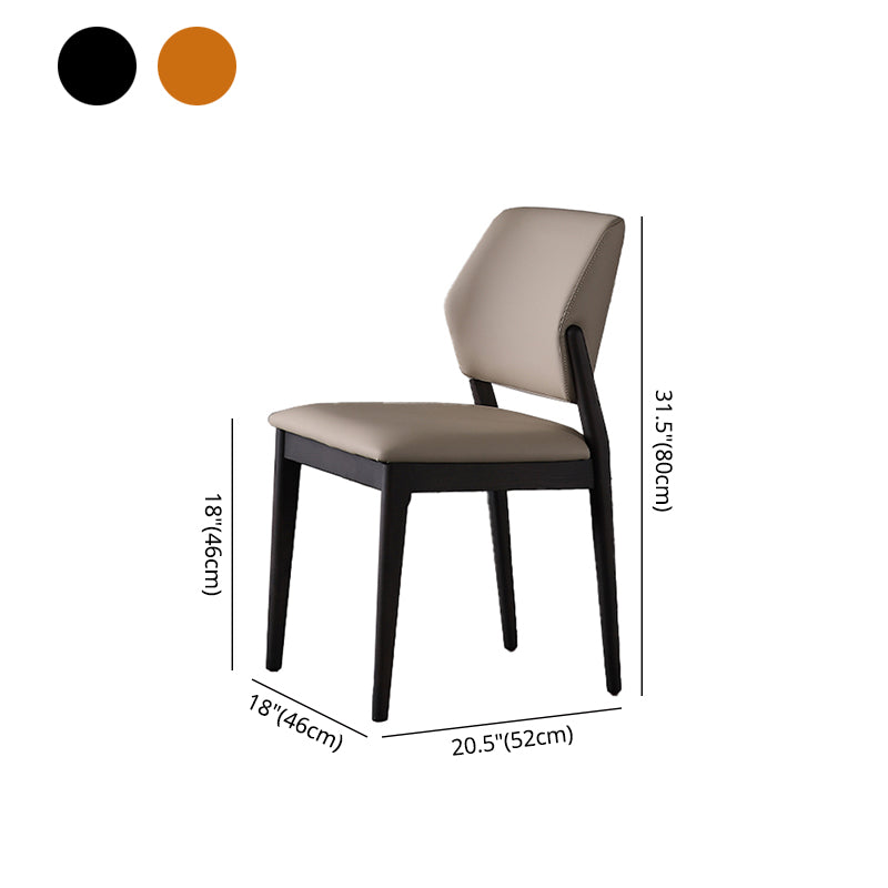 Sillas de comedor de cuero PU con respaldo abierto de estilo escandinavo (juego de 2)