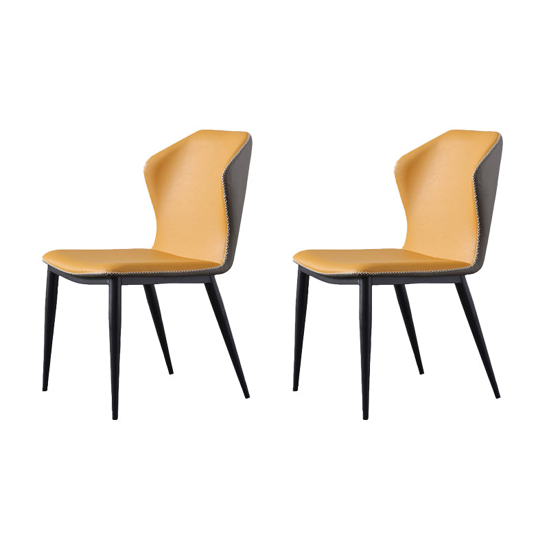 Sillas de comedor de metal industrial, silla lateral sin brazos para uso doméstico (juego de 2)