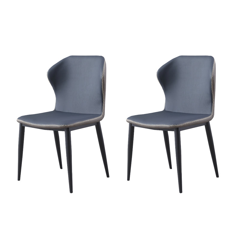 Industrial Metal Dining Room Chairs Armless Wingback Side Chair for Home Use (Set of 2)