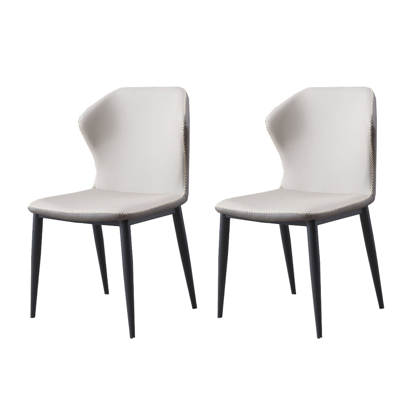 Industrial Metal Dining Room Chairs Armless Wingback Side Chair for Home Use (Set of 2)