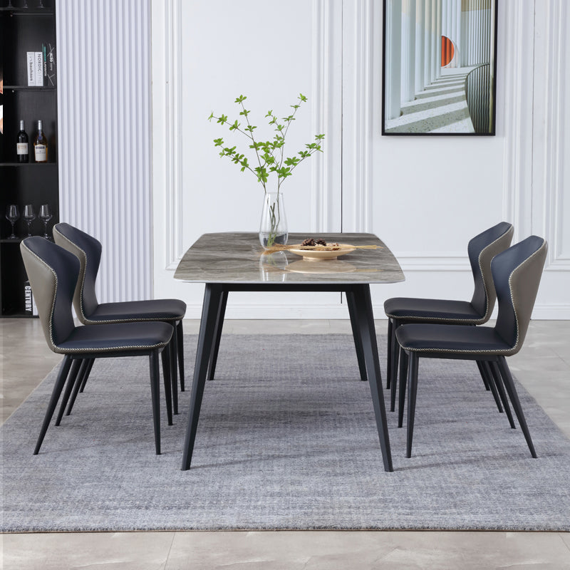 Sillas de comedor de metal industrial, silla lateral sin brazos para uso doméstico (juego de 2)