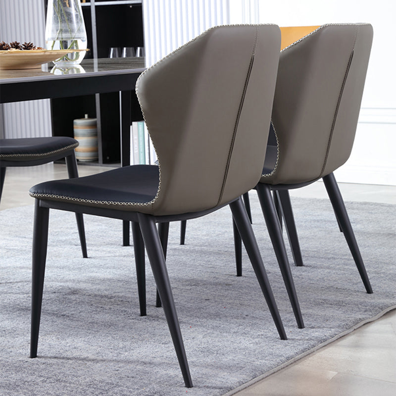 Sillas de comedor de metal industrial, silla lateral sin brazos para uso doméstico (juego de 2)