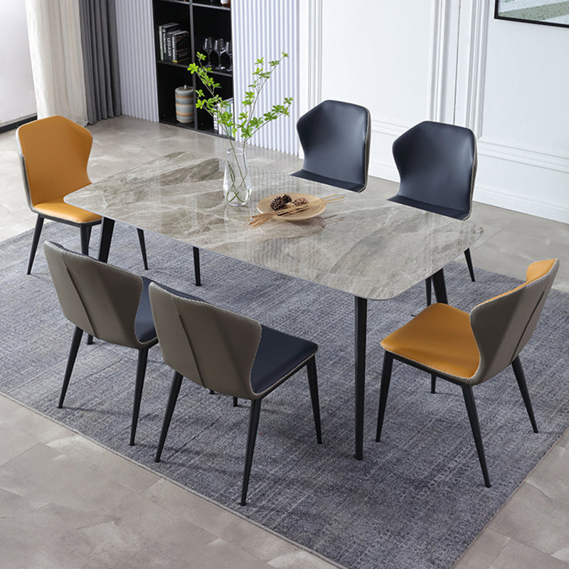 Sillas de comedor de metal industrial, silla lateral sin brazos para uso doméstico (juego de 2)