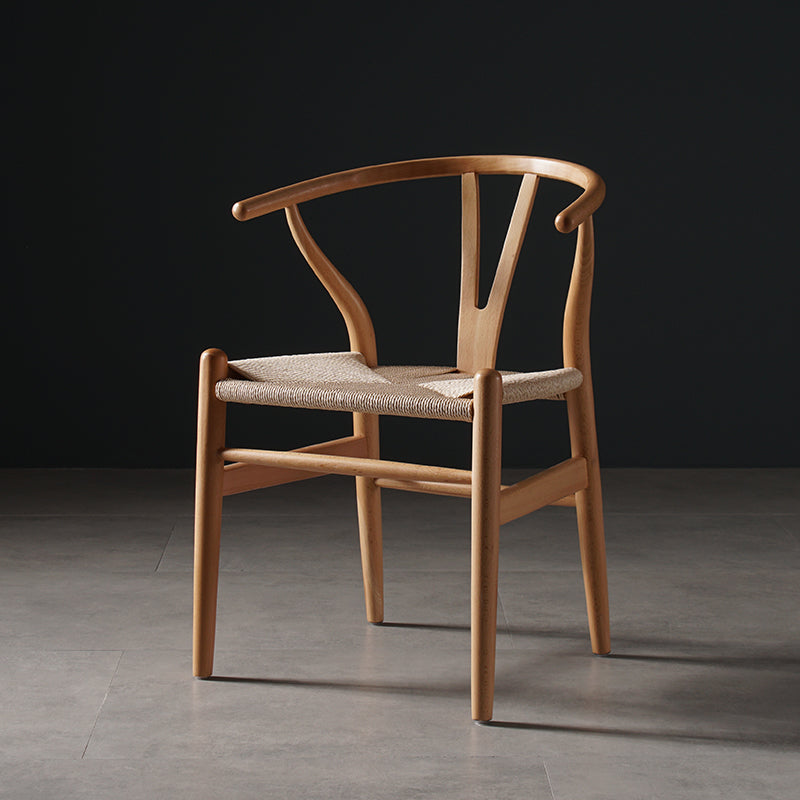 Silla de comedor de madera de estilo escandinavo Silla Wishbone con brazo