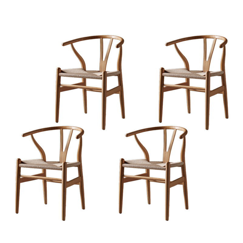 Silla de comedor de madera de estilo escandinavo Silla Wishbone con brazo