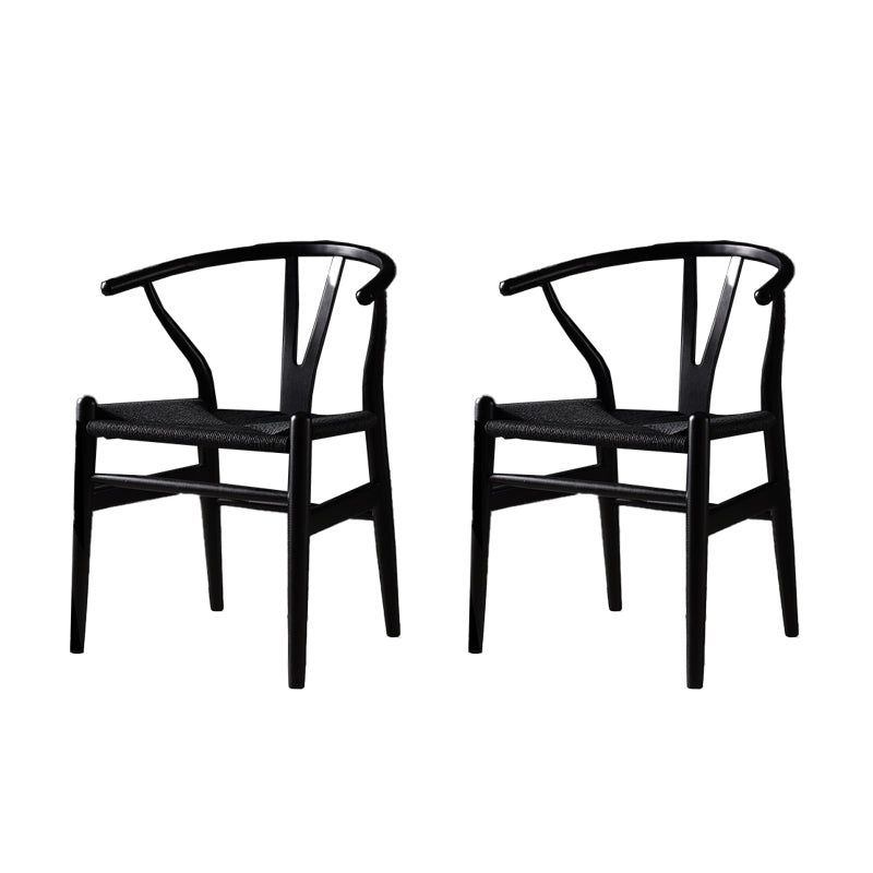 Silla de comedor de madera de estilo escandinavo Silla Wishbone con brazo