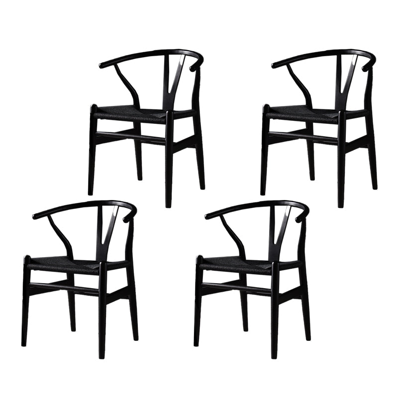 Silla de comedor de madera de estilo escandinavo Silla Wishbone con brazo