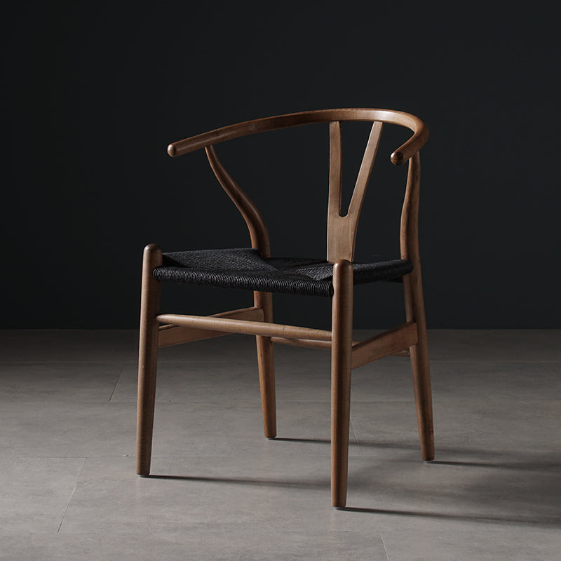 Chaise de salle à manger en bois de style scandinave, chaise Wishbone avec bras