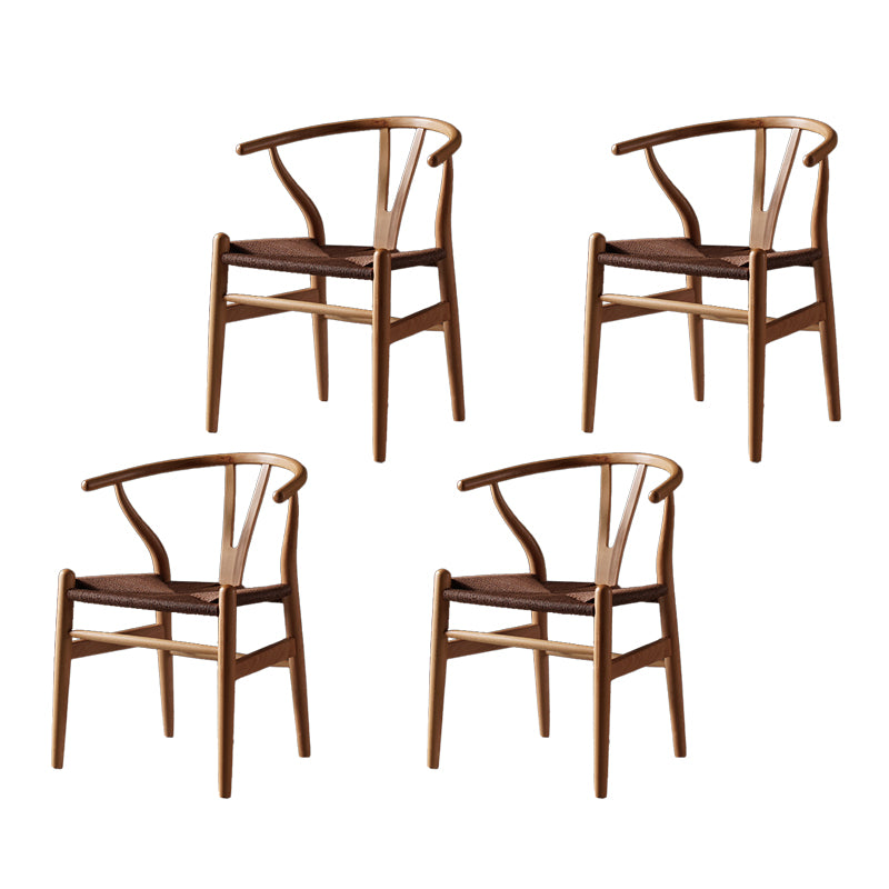 Silla de comedor de madera de estilo escandinavo Silla Wishbone con brazo
