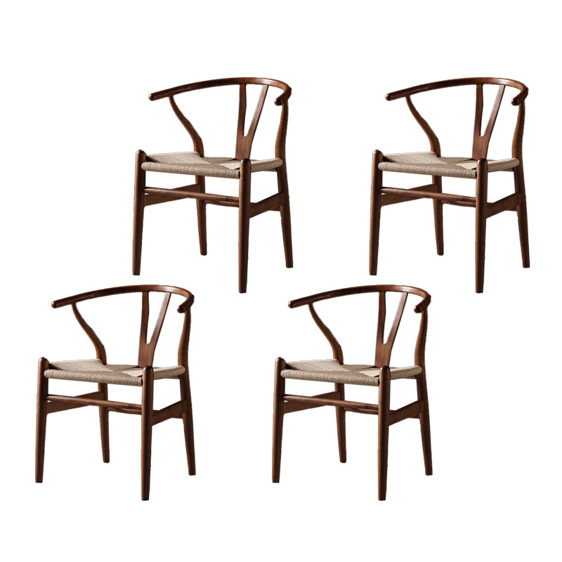 Silla de comedor de madera de estilo escandinavo Silla Wishbone con brazo