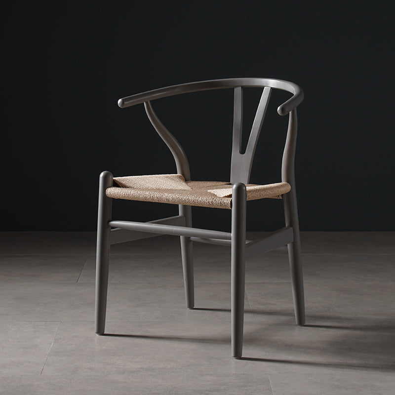 Silla de comedor de madera de estilo escandinavo Silla Wishbone con brazo