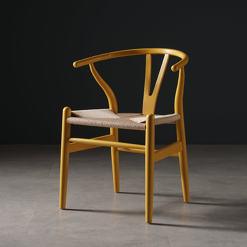 Silla de comedor de madera de estilo escandinavo Silla Wishbone con brazo