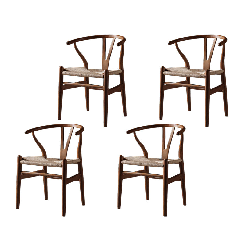 Silla de comedor de madera de estilo escandinavo Silla Wishbone con brazo