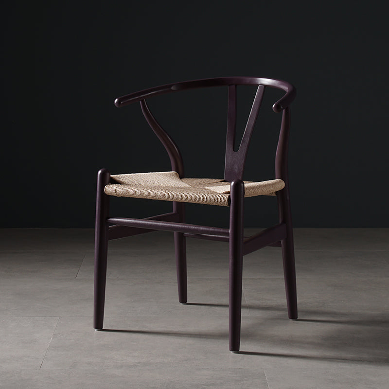 Silla de comedor de madera de estilo escandinavo Silla Wishbone con brazo
