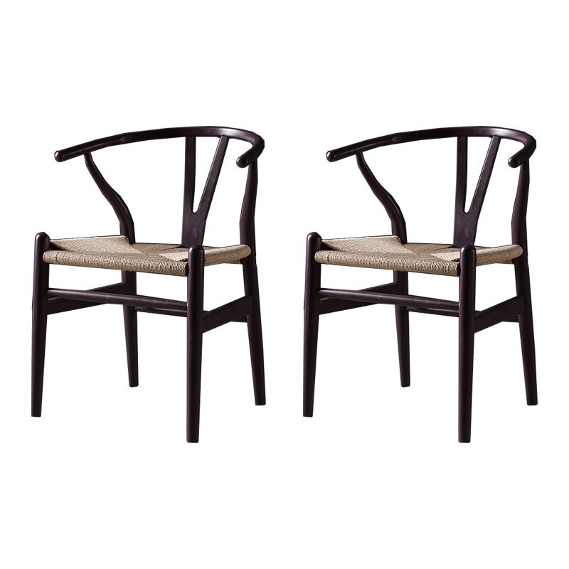 Silla de comedor de madera de estilo escandinavo Silla Wishbone con brazo