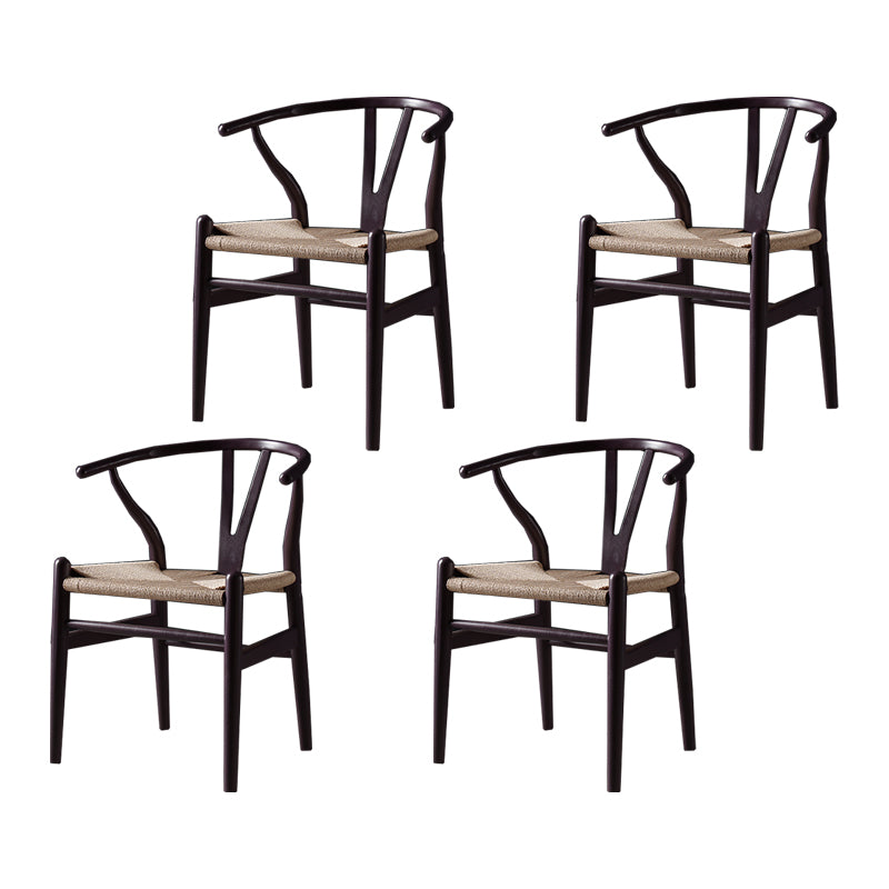 Silla de comedor de madera de estilo escandinavo Silla Wishbone con brazo