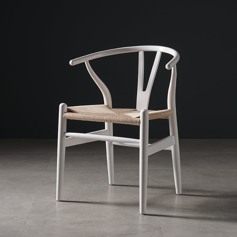 Silla de comedor de madera de estilo escandinavo Silla Wishbone con brazo