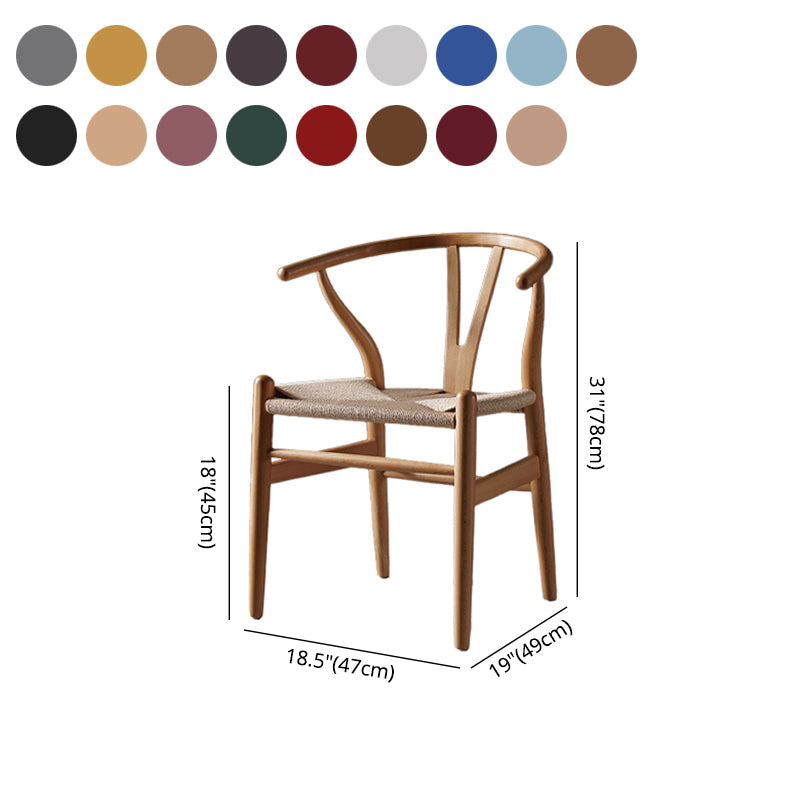 Silla de comedor de madera de estilo escandinavo Silla Wishbone con brazo