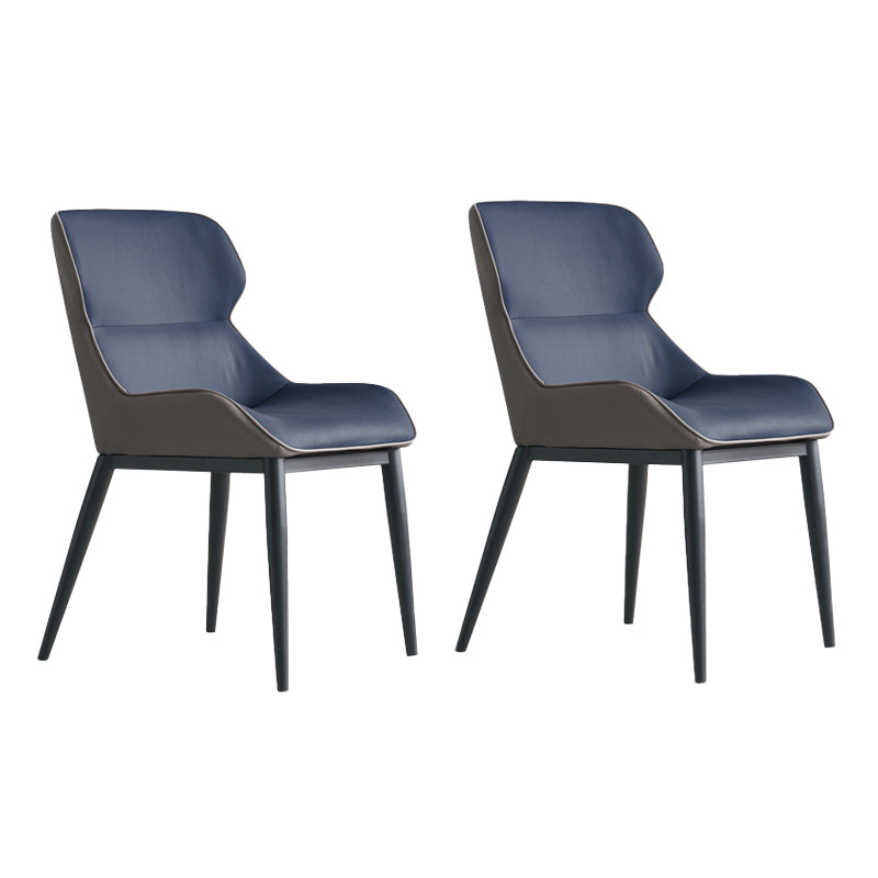 Modern Leather Restaurant Side Chair Matte Finish Wingback Dining Chair (Set of 2)