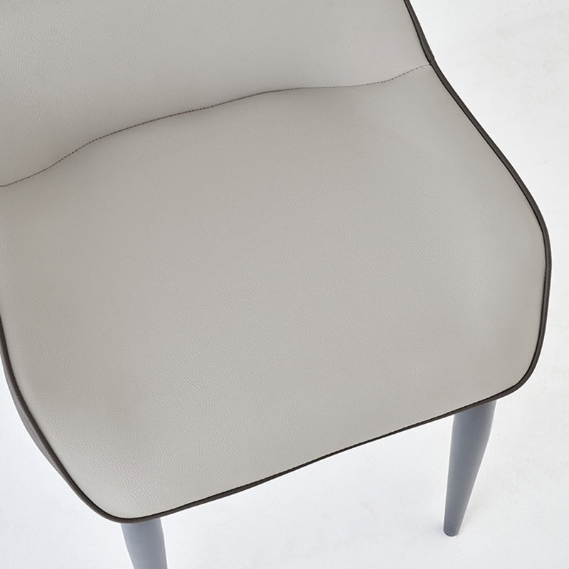 Silla auxiliar de cuero moderna para restaurante, silla de comedor con respaldo de alas y acabado mate (juego de 2)