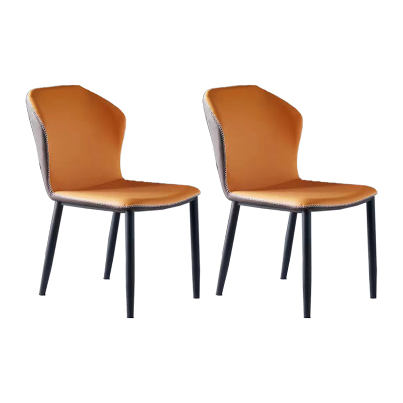 Modern Leather Home Side Chair Matte Finish Wingback Dining Chair (Set of 2)