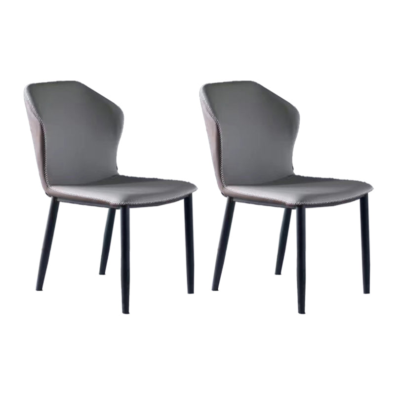 Modern Leather Home Side Chair Matte Finish Wingback Dining Chair (Set of 2)