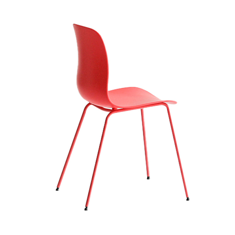 Silla lateral de cafetería industrial, acabado mate, parte trasera sólida, silla de comedor